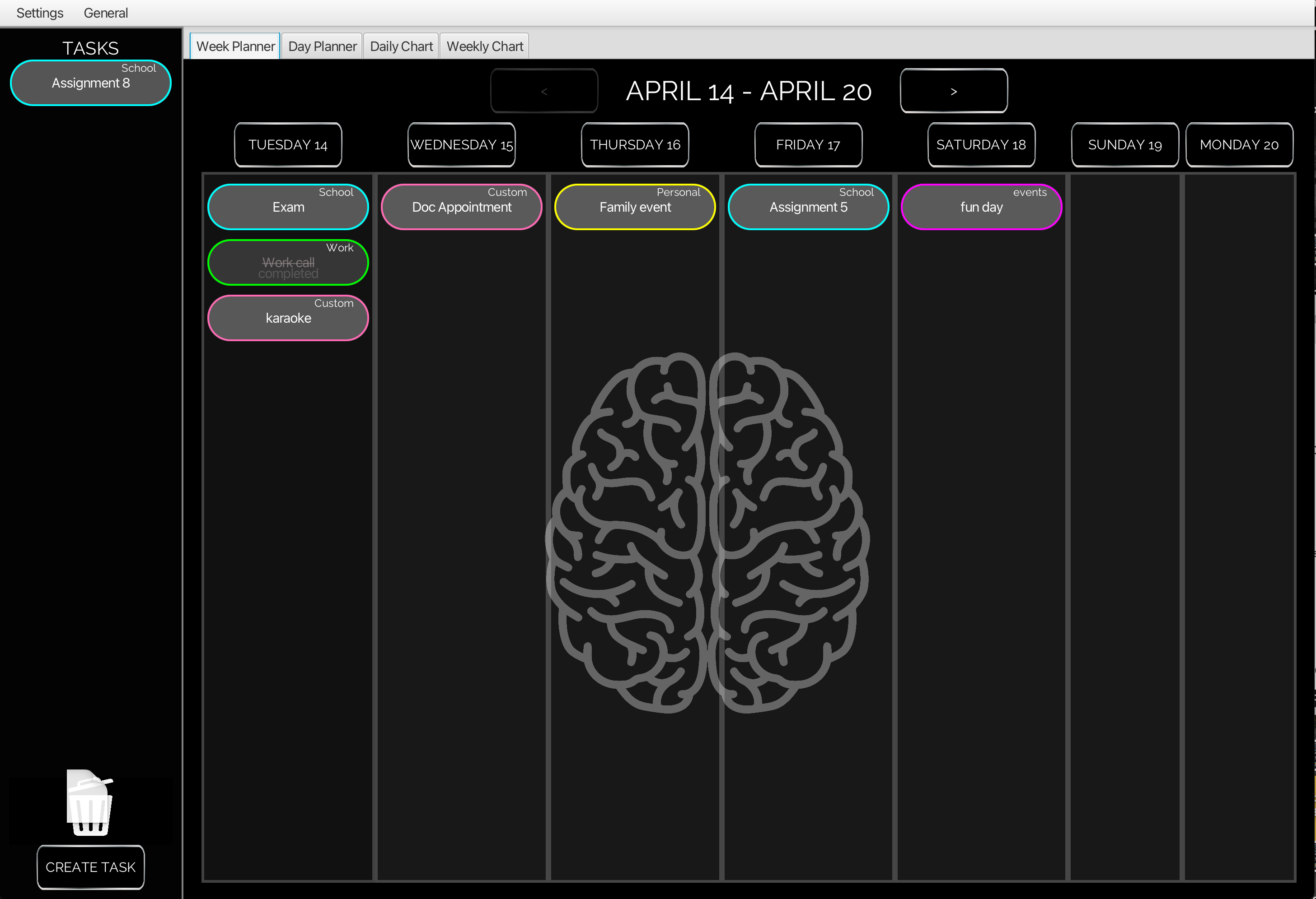 Start Smart View Weekly Calendar